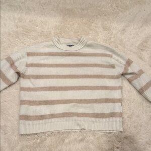American Eagle Outfitters Beige and Cream Striped Sweater